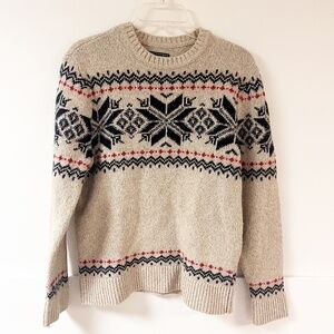 Abercrombie & Fitch Fair Isle Women's Snowflake Sweater Vintage Nordic Size L